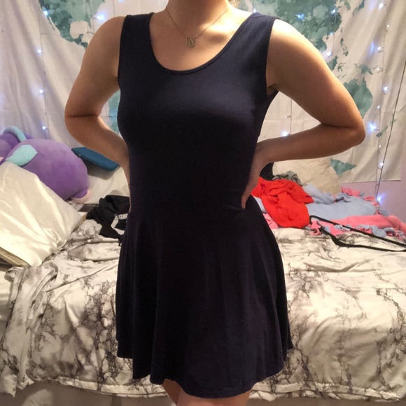 NAVY BLUE simple dress - Picture 2 of 4
